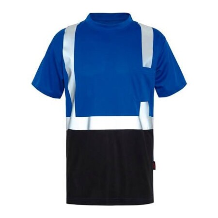 Gss Safety GSS Safety NON-ANSI Multi Color Short Sleeve Safety T-shirt with Black Bottom-Blue-4XL 5123-4XL